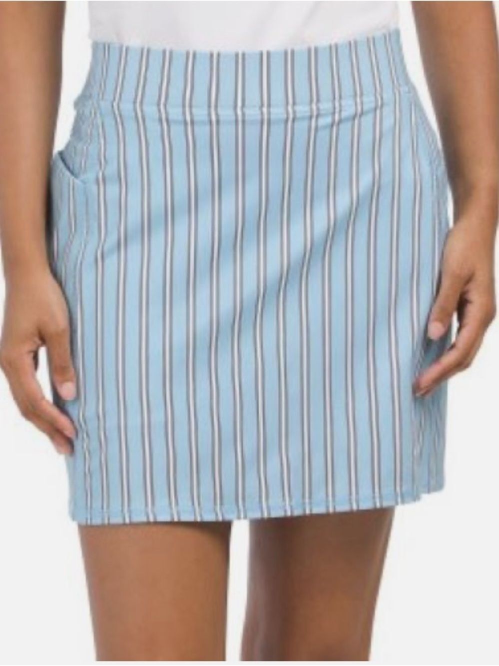 BELYN KEY Sky Blue MOONSTRUCK STRIPE SIDE PANEL SKORT